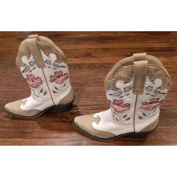 Laredo Western Leather Booties Short Boots Women's Size 6.5M - Picture 3 of 5